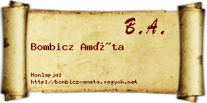 Bombicz Amáta névjegykártya